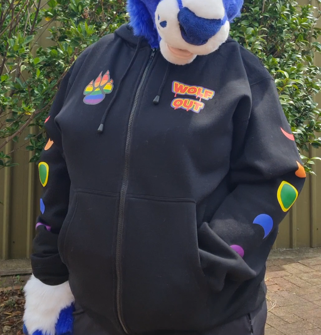 Men loving men "WOLF OUT" Double Sided Hoodie