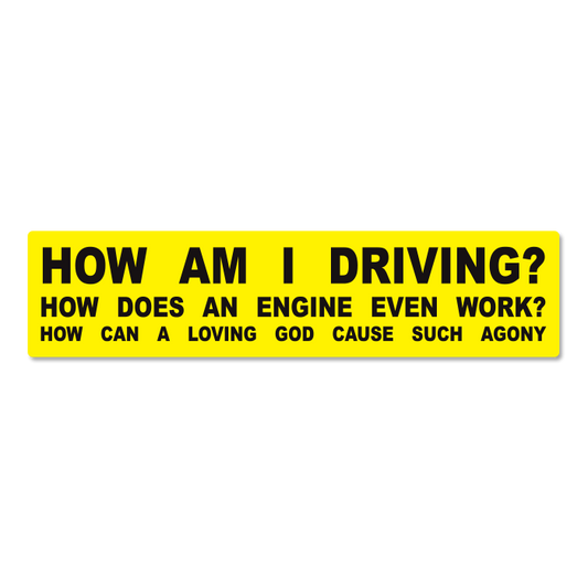 HOW AM I DRIVING? sticker.