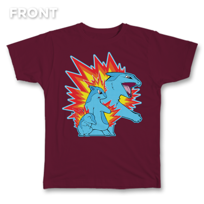 Firey monster evolutions tee