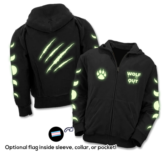 Glow-in-the-dark "WOLF OUT" Double Sided Hoodie
