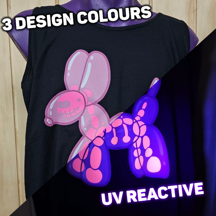 Skelly Balloon Dog Tank top [UV Reactive]