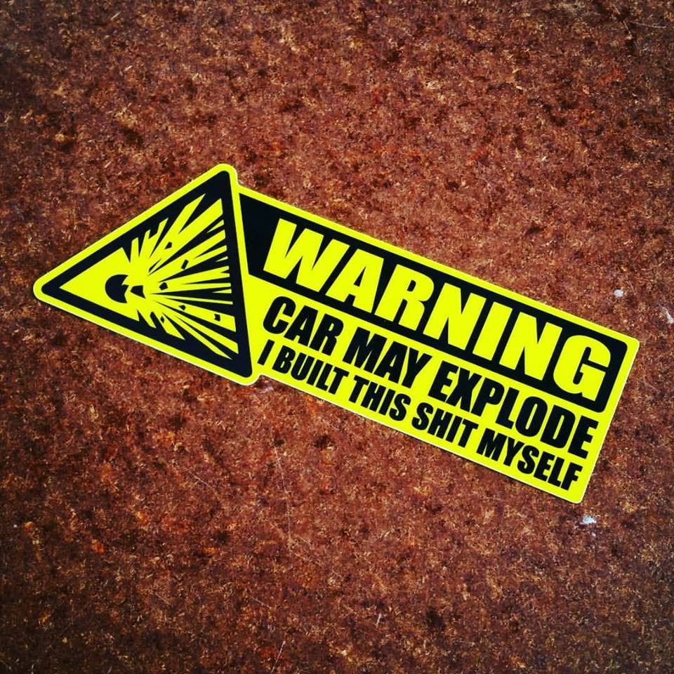 May Explode Mercymaker WARNING Car May Explode Sticker – Burubado