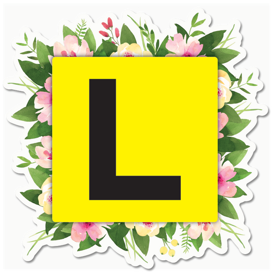 L Plate and P Plate Floral Stickers