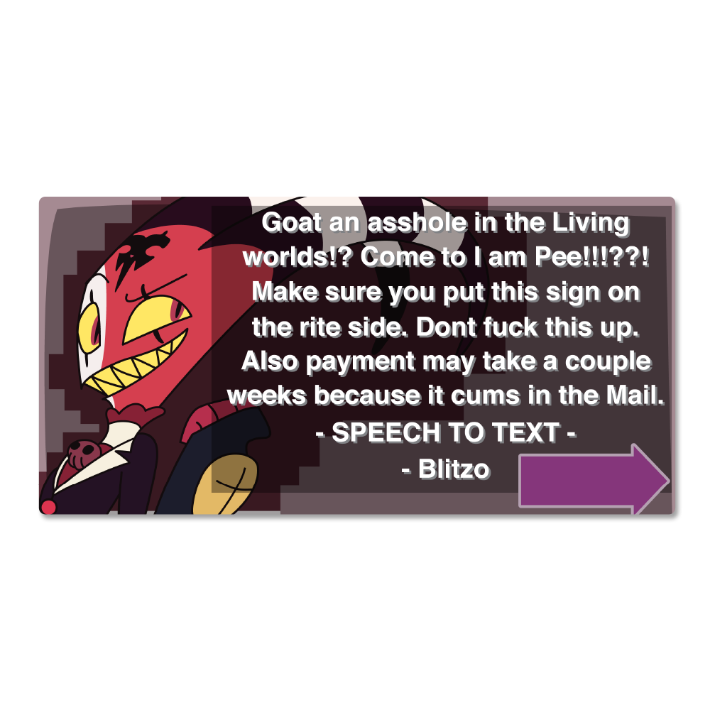 Blitzo Text Blitzo's Billboard Sticker – Burubado