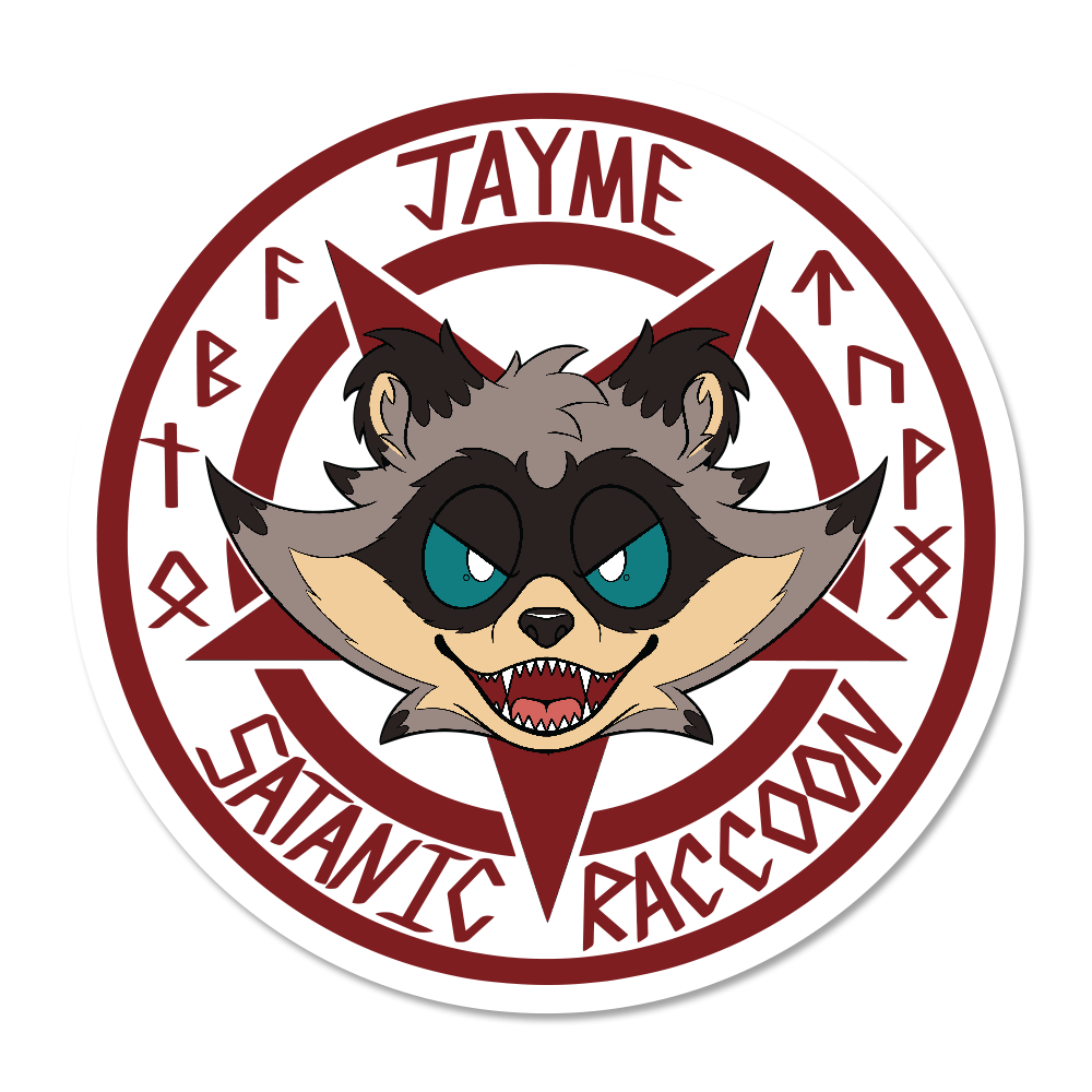 JaymE Satanic Raccoon Sticker