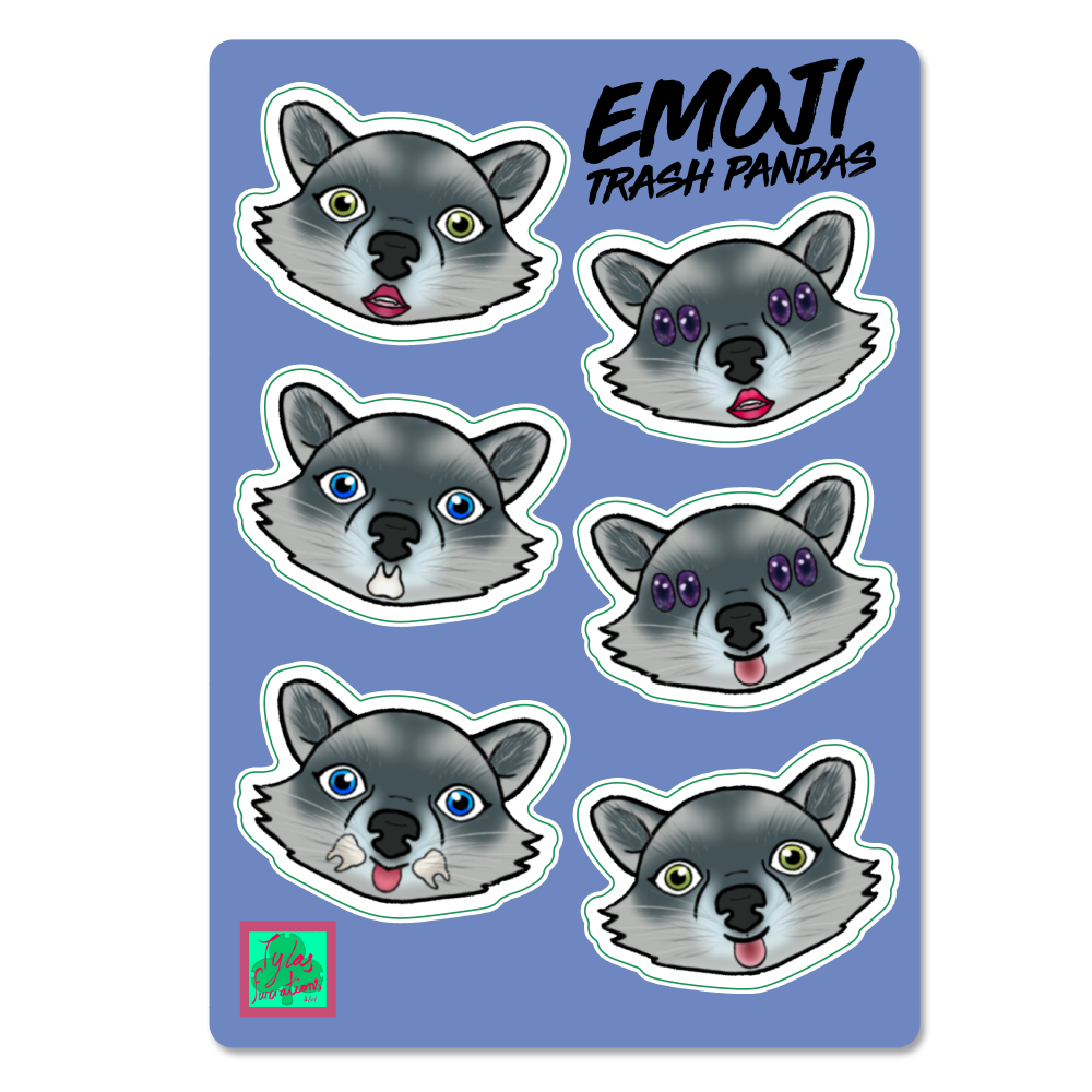 Emoji Trash Panda Sticker Sheet