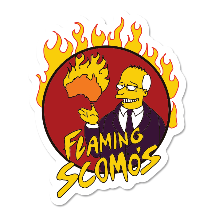Flaming Scomo's Sticker