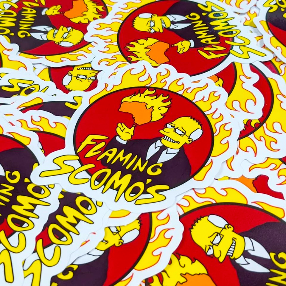 Flaming Scomo's Sticker