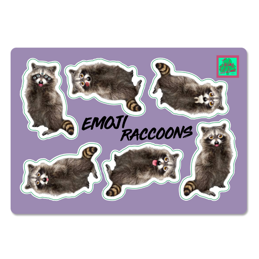 Emoji Raccoon Sticker Sheet