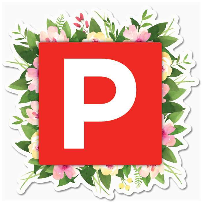 L Plate and P Plate Floral Stickers
