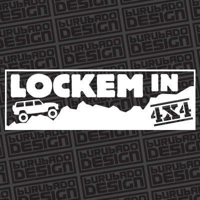 LOCKEM IN 4X4 Rear Window Sticker