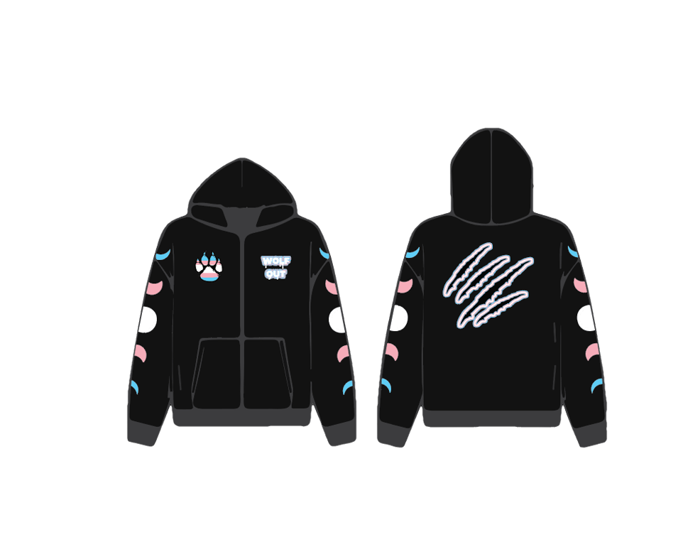 Trans "WOLF OUT" Double Sided Hoodie
